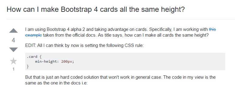 Insights on how can we  create Bootstrap 4 cards  all the same tallness?